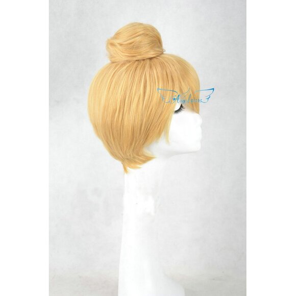 Angelaicos Women's Prestyled Buns Party Anime Cosplay Costume Wig Short Blonde - Picture 5 of 5